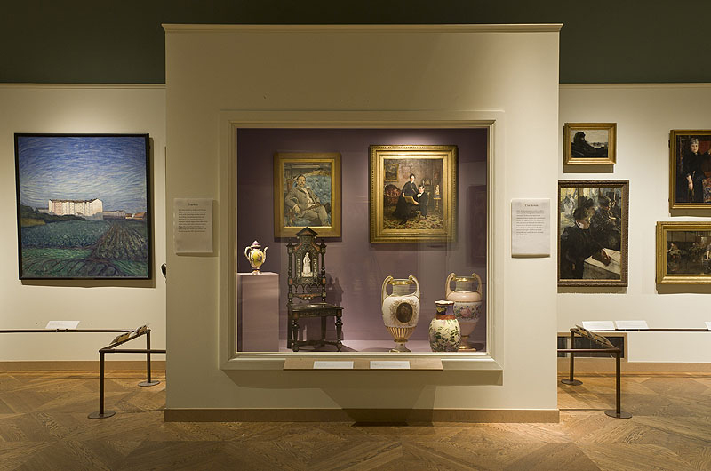 Nyhängning av "Nordiskt 1800-tal" i östra salen, Nationalmuseum.