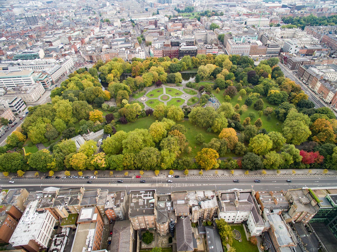 Flickr - Park in Dublin St Stephen's Green aerial - dronepicr